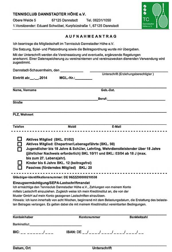Tc Dannstadterhohe Neumitglieder
